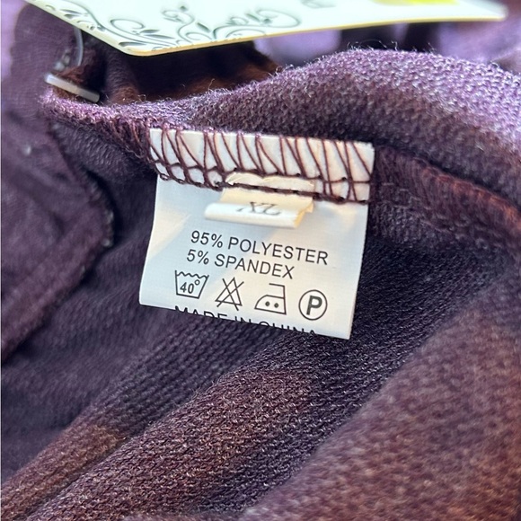 NWT Pantalon Women’s Purple Wide Leg Stretch Pants /  size XL - Picture 4 of 9